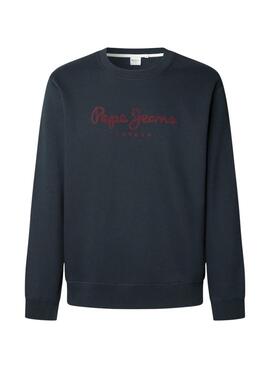Sudadera Pepe Jeans Macbeth logo cuello redondo marino para hombre