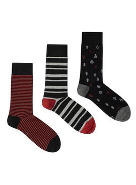 Pack 3 Pares de Calcetines Pepe Jeans Xmas Tree negro para hombre