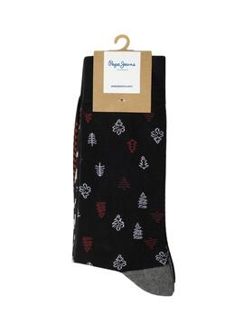 Pack 3 Pares de Calcetines Pepe Jeans Xmas Tree negro para hombre