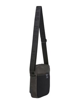 Bolso Pepe Jeans Wayne reporter con logo gris para hombre