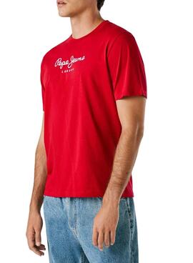 Camiseta Pepe Jeans Eggo rojo logo para hombre