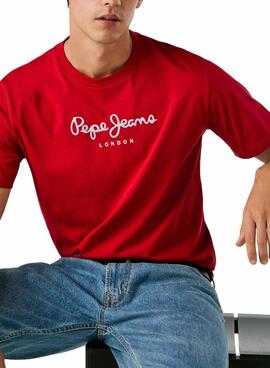 Camiseta Pepe Jeans Eggo rojo logo para hombre