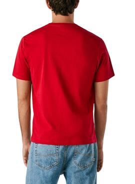 Camiseta Pepe Jeans Eggo rojo logo para hombre