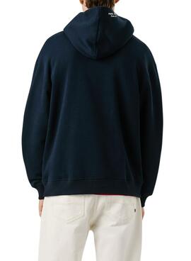 Sudadera Pepe Jeans Maverick marino con capucha para hombre