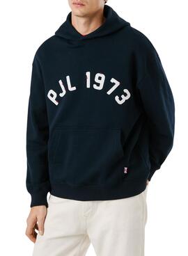Sudadera Pepe Jeans Maverick marino con capucha para hombre