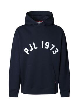 Sudadera Pepe Jeans Maverick marino con capucha para hombre