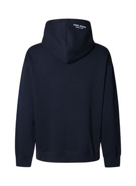 Sudadera Pepe Jeans Maverick marino con capucha para hombre