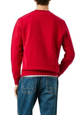 Sudadera Pepe Jeans Macbeth logo cuello redondo rojo para hombre