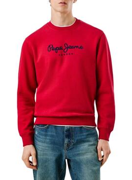 Sudadera Pepe Jeans Macbeth logo cuello redondo rojo para hombre