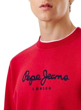 Sudadera Pepe Jeans Macbeth logo cuello redondo rojo para hombre