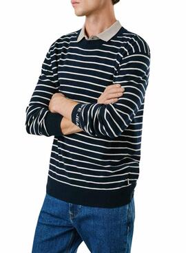 Jersey Pepe Jeans Andre rayas marino para hombre