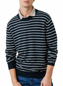 Jersey Pepe Jeans Andre rayas marino para hombre