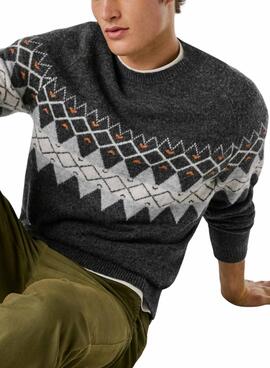 Jersey Pepe Jeans Presley grecas gris para hombre