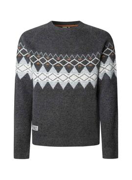 Jersey Pepe Jeans Presley grecas gris para hombre