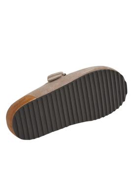 Zuecos Pepe Jeans Corby de ante beige para mujer