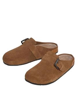Zuecos Pepe Jeans Corby de ante camel para mujer