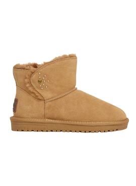 Botines Pepe Jeans Diss Urban de ante con tachuelas camel para mujer