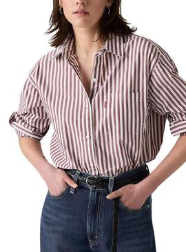 Camisa Levis Harlie Boyfriend estampado de rayas para mujer