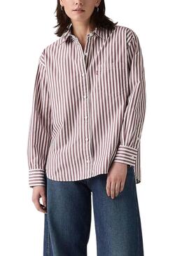 Camisa Levis Harlie Boyfriend estampado de rayas para mujer