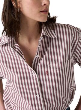 Camisa Levis Harlie Boyfriend estampado de rayas para mujer