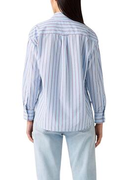 Camisa Levis Harlie Boyfriend estampado de rayas azul para mujer