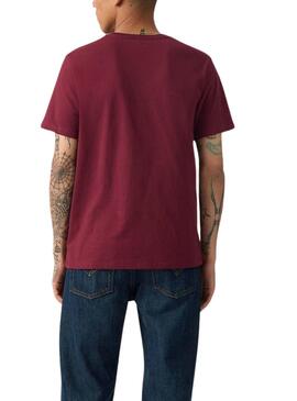 Camiseta Levis Original Housemark granate para hombre