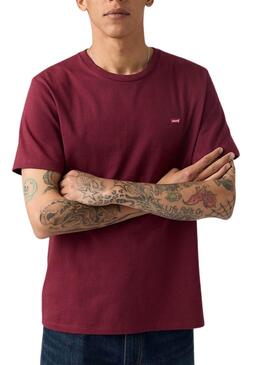 Camiseta Levis Original Housemark granate para hombre