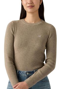 Jersey Levis Rib tostado para mujer
