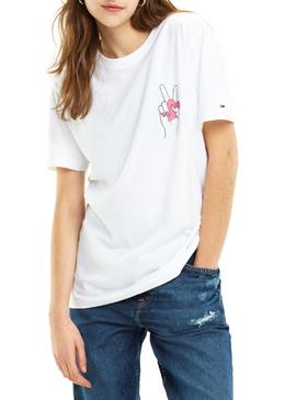 Camiseta Tommy Jeans Bold Statement Blanco Mujer