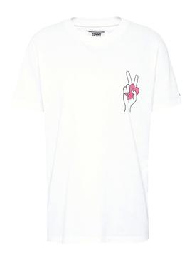 Camiseta Tommy Jeans Bold Statement Blanco Mujer