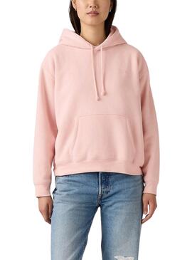 Sudadera Levis Everyday con capucha rosa para mujer