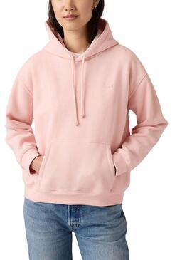 Sudadera Levis Everyday con capucha rosa para mujer