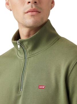 Sudadera Levis Original Housemark media cremallera verde para hombre