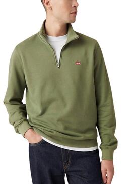Sudadera Levis Original Housemark media cremallera verde para hombre
