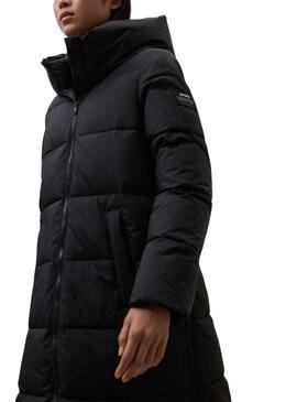 Abrigo acolchado Ecoalf Aranda negro para mujer