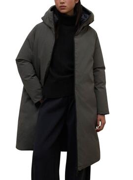 Abrigo Ecoalf Reversible Baru verde y marino para mujer