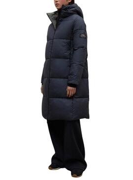 Abrigo Ecoalf Reversible Baru verde y marino para mujer