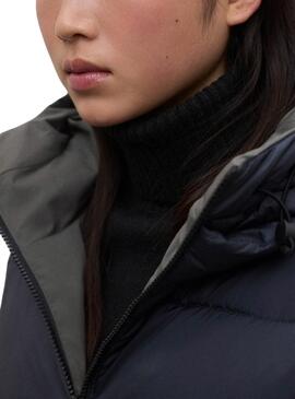 Abrigo Ecoalf Reversible Baru verde y marino para mujer