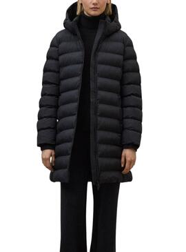 Abrigo Ecoalf Cronulla acolchado negro para mujer