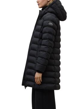 Abrigo Ecoalf Cronulla acolchado negro para mujer