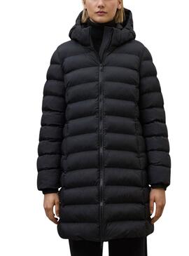 Abrigo Ecoalf Cronulla acolchado negro para mujer