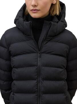 Abrigo Ecoalf Cronulla acolchado negro para mujer