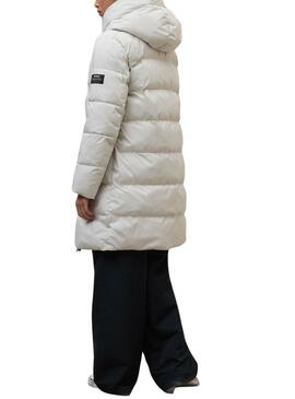 Abrigo Ecoalf acolchado Manlie blanco para mujer