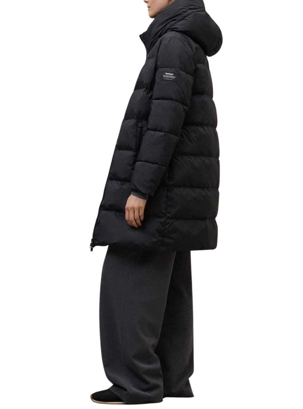 Abrigo Ecoalf acolchado Manlie negro para mujer