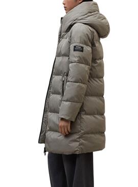 Abrigo Ecoalf acolchado Manlie beige para mujer
