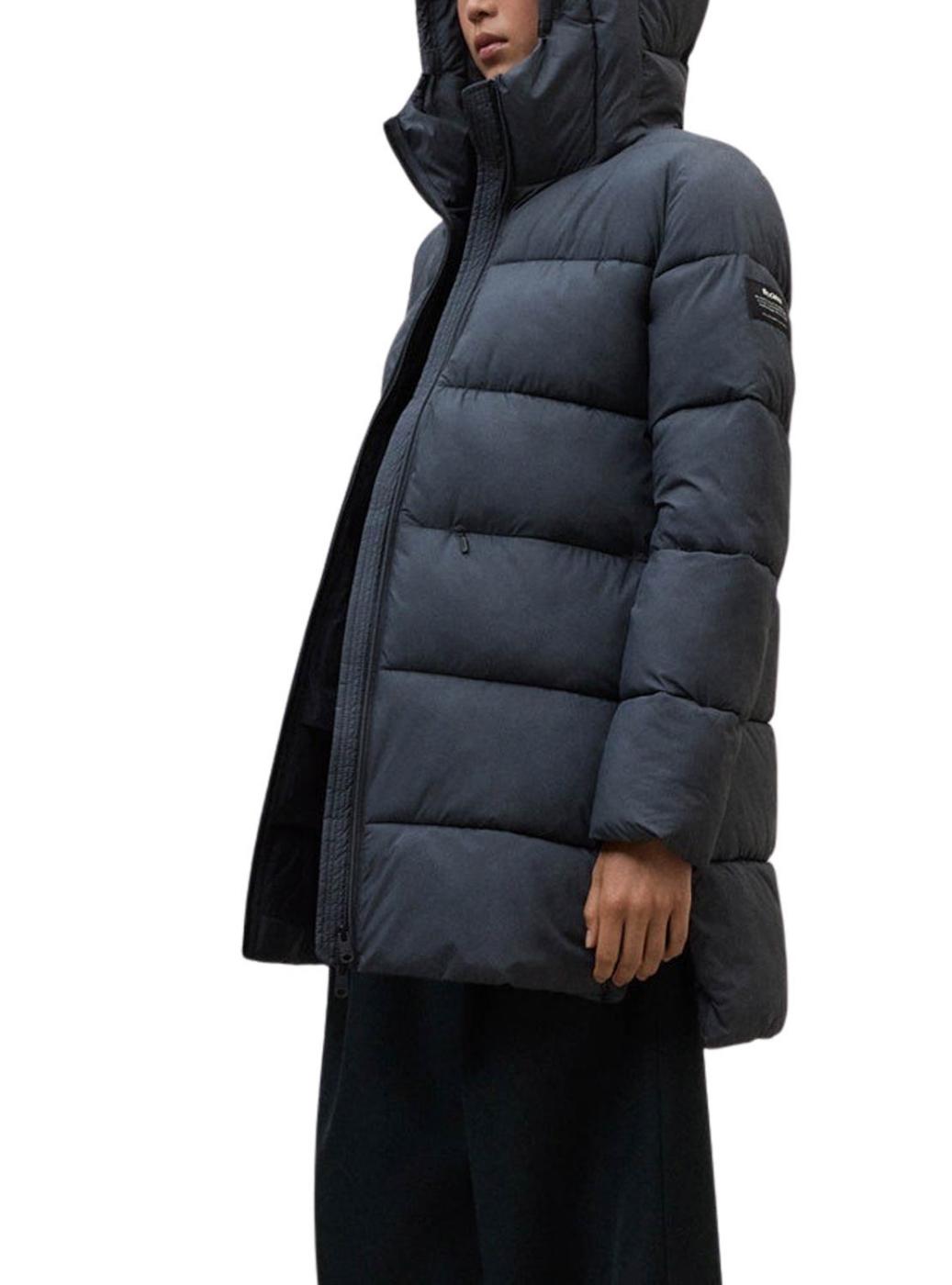 Abrigo acolchado Ecoalf Marangu marino para mujer