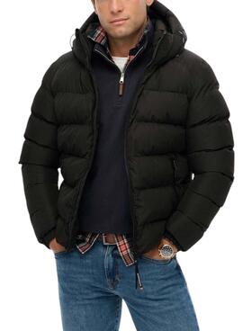 Cazadora acolchada Superdry Hooded Sports Puffer negro para hombre