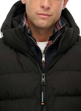 Cazadora acolchada Superdry Hooded Sports Puffer negro para hombre