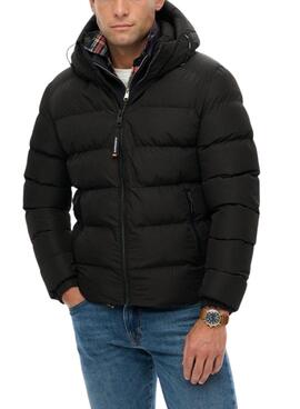 Cazadora acolchada Superdry Hooded Sports Puffer negro para hombre