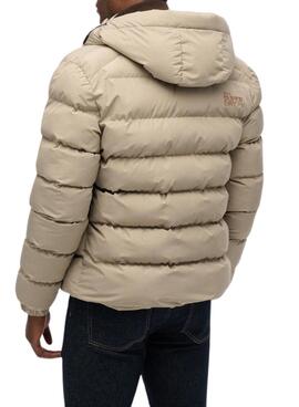 Cazadora acolchada Superdry Hooded Sports Puffer beige para hombre